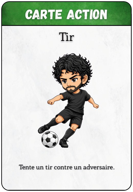 Exemple de carte action : Tir (bandeau vert)
